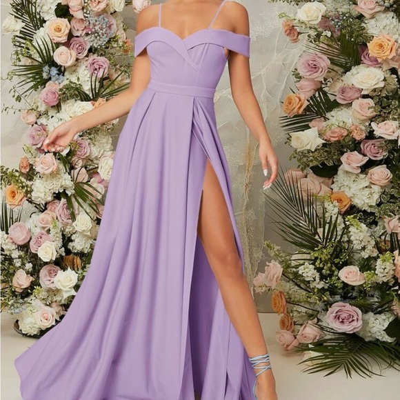SHEIN Dresses & Skirts - Elegant Lavender Off-Shoulder Dress